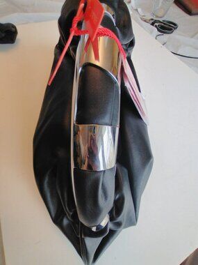 NWT Diesel Grab-D Hobo S Handbag - Black Leather with Metal Handle